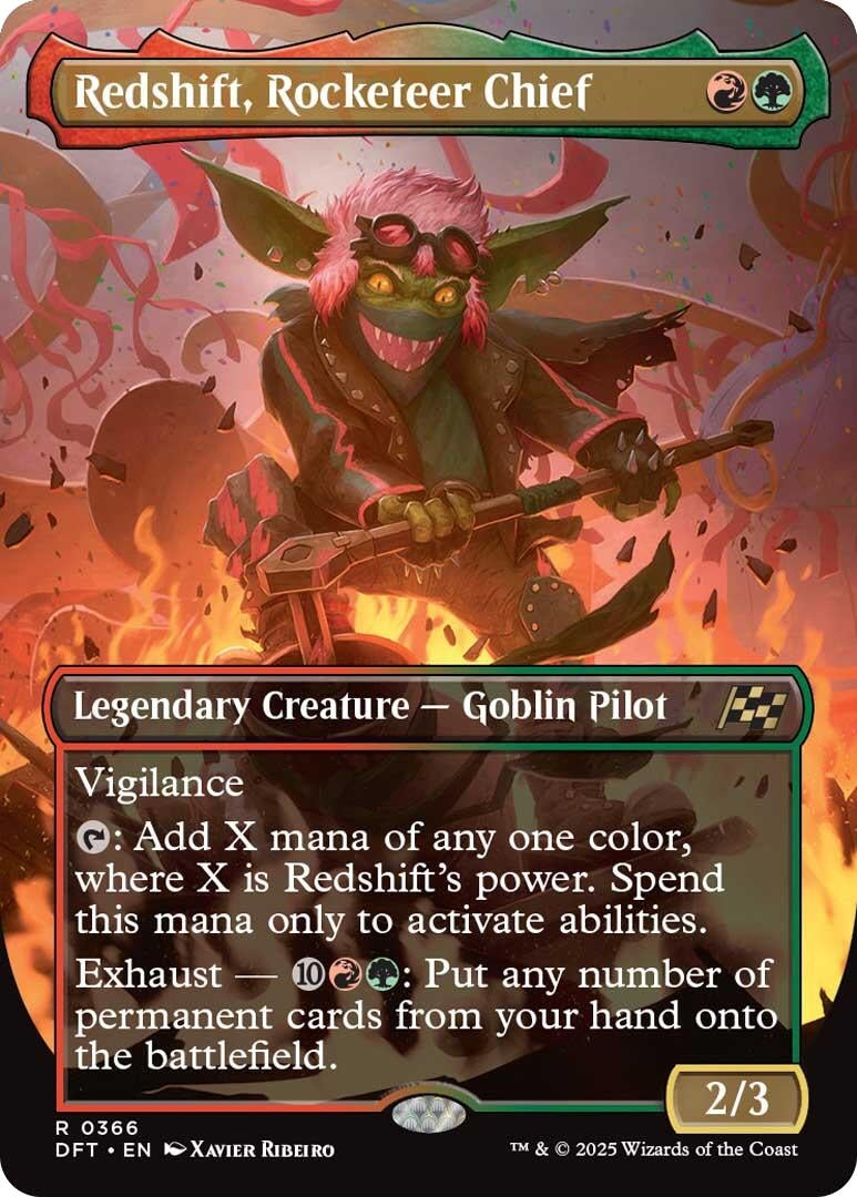 Image for Redshift, Rocketeer Chief (Borderless) (366) (DFT) - Magic: The Gathering