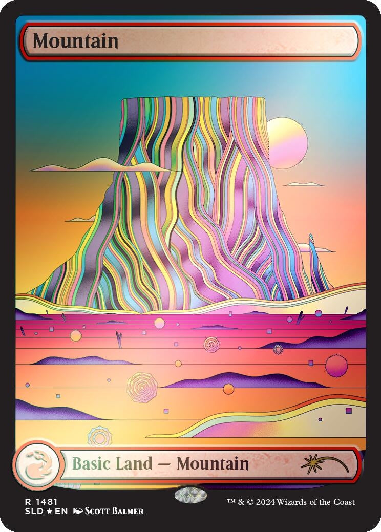 Image for Mountain (1481) (Rainbow Foil) (1481) (SLD) - Magic: The Gathering