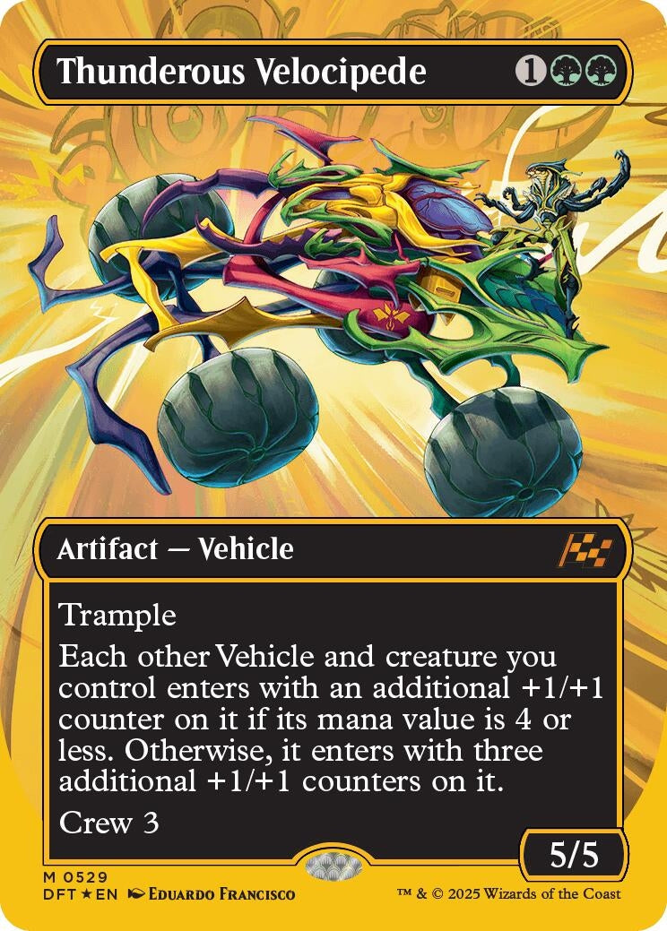 Image for Thunderous Velocipede (Borderless) (First-Place Foil) (529) (DFT) - Magic: The Gathering