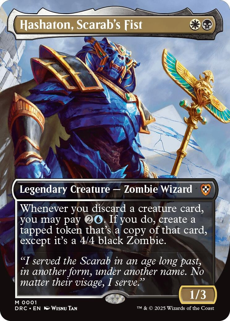 Image for Hashaton, Scarab's Fist (Borderless) (1) (DRC) - Magic: The Gathering