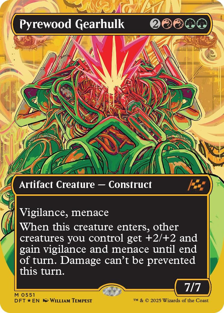 Image for Pyrewood Gearhulk (Borderless) (First-Place Foil) (551) (DFT) - Magic: The Gathering