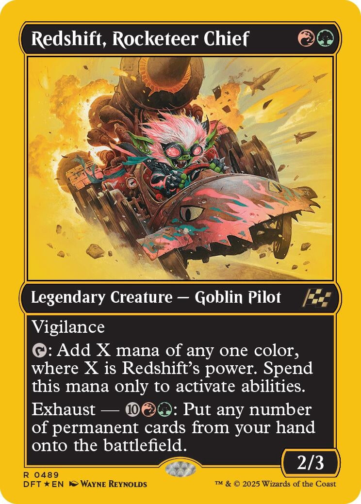 Image for Redshift, Rocketeer Chief (First-Place Foil) (489) (DFT) - Magic: The Gathering