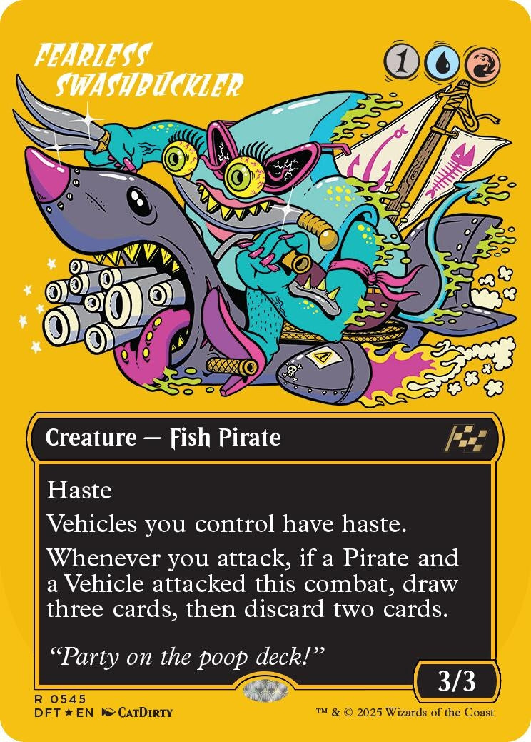 Image for Fearless Swashbuckler (Borderless) (First-Place Foil) (545) (DFT) - Magic: The Gathering