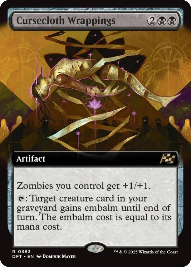 Image for Cursecloth Wrappings (Extended Art) (383) (DFT) - Magic: The Gathering