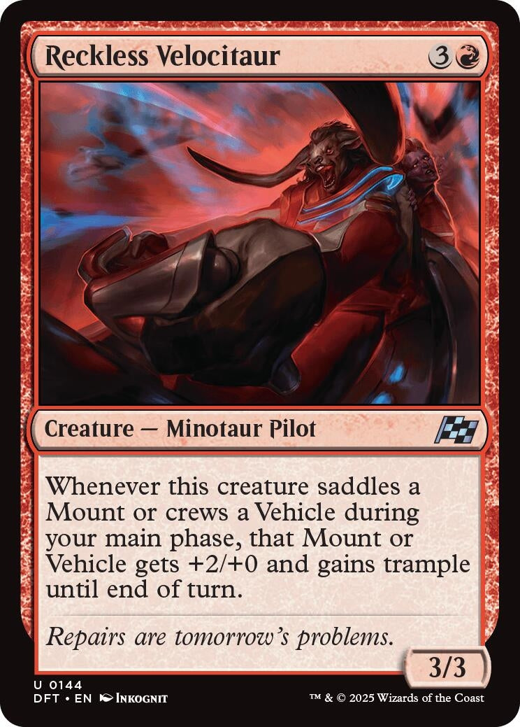 Image for Reckless Velocitaur (144) (DFT) - Magic: The Gathering
