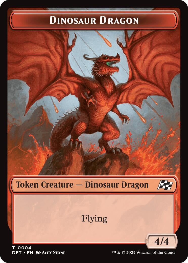 Image for Dinosaur Dragon // Treasure Double-Sided Token (4 // 11) (DFT) - Magic: The Gathering