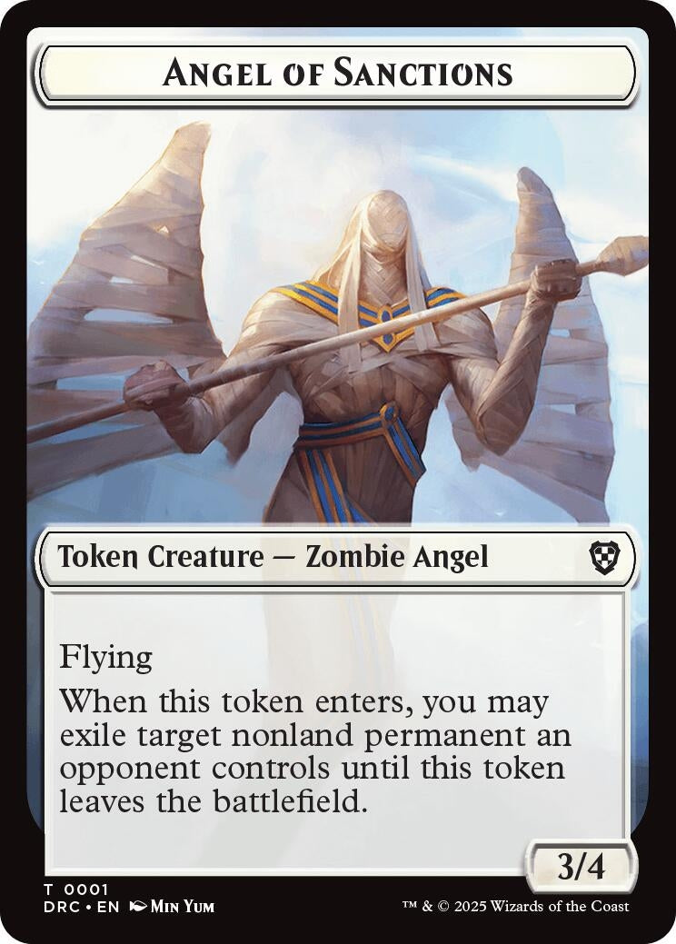 Image for Angel of Sanctions // Vizier of Many Faces Double-Sided Token (1 // 2) (DRC) - Magic: The Gathering