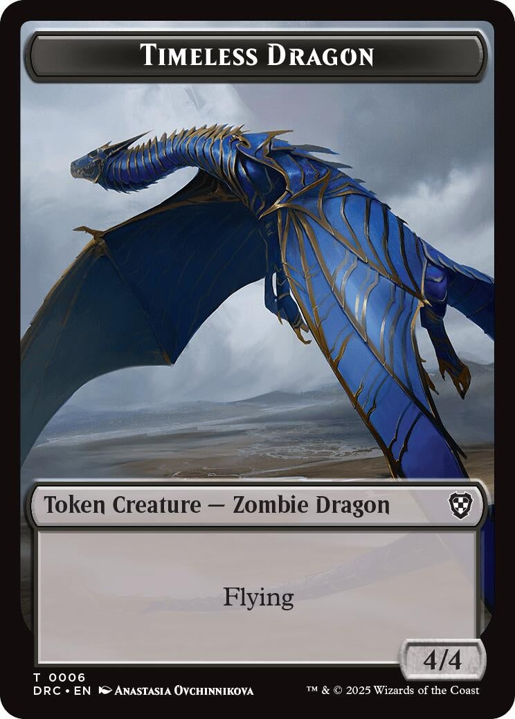 Image for Timeless Dragon // Zombie (0007) Double-Sided Token (6 // 7) (DRC) - Magic: The Gathering