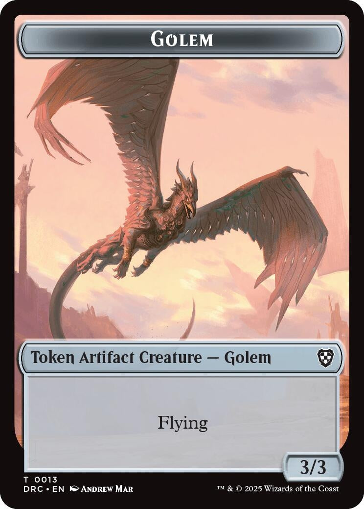 Image for Golem (0013) // Nalaar Aetherjet Double-Sided Token (13 // 16) (DRC) - Magic: The Gathering
