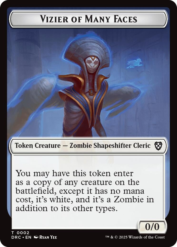 Image for Vizier of Many Faces // Zombie (0003) Double-Sided Token (2 // 3) (DRC) - Magic: The Gathering