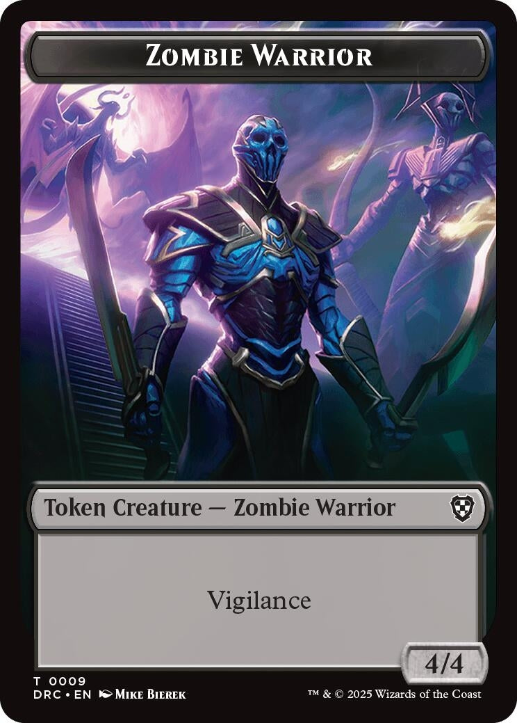 Image for Zombie Warrior // Zombie (0003) Double-Sided Token (9 // 3) (DRC) - Magic: The Gathering