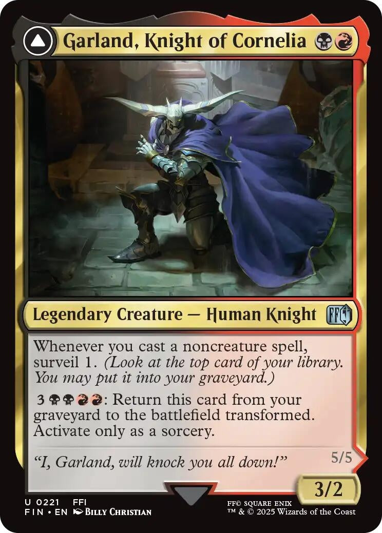 Image for Garland, Knight of Cornelia (221) (FIN) - Magic: The Gathering