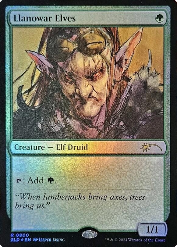 Image for Llanowar Elves (0800) (Rainbow Foil) (800) (SLD) - Magic: The Gathering