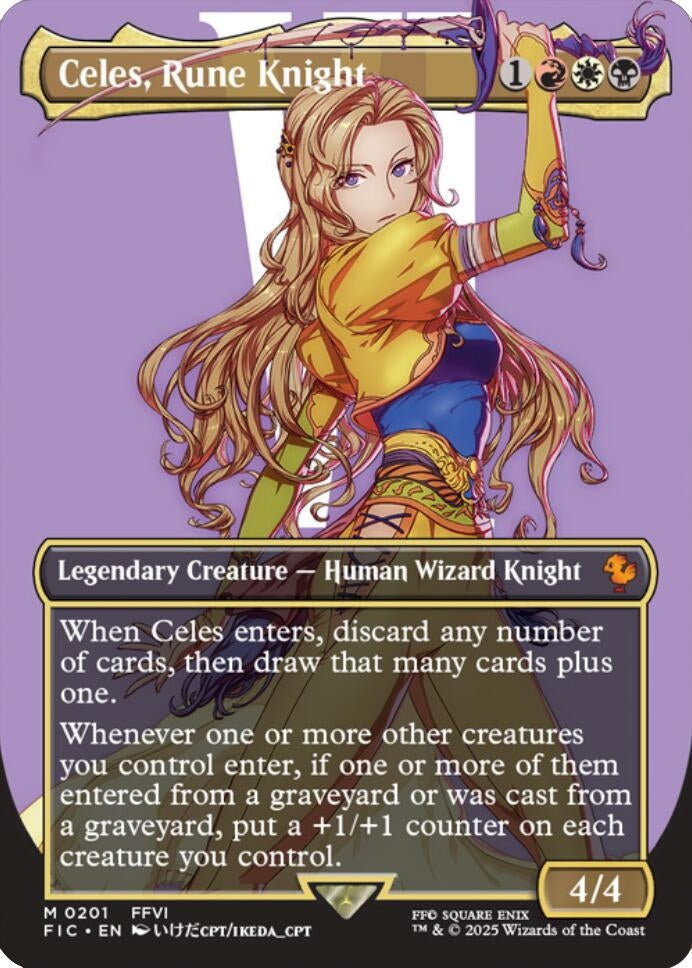 Image for Celes, Rune Knight (Borderless) (201) (FIC) - Magic: The Gathering