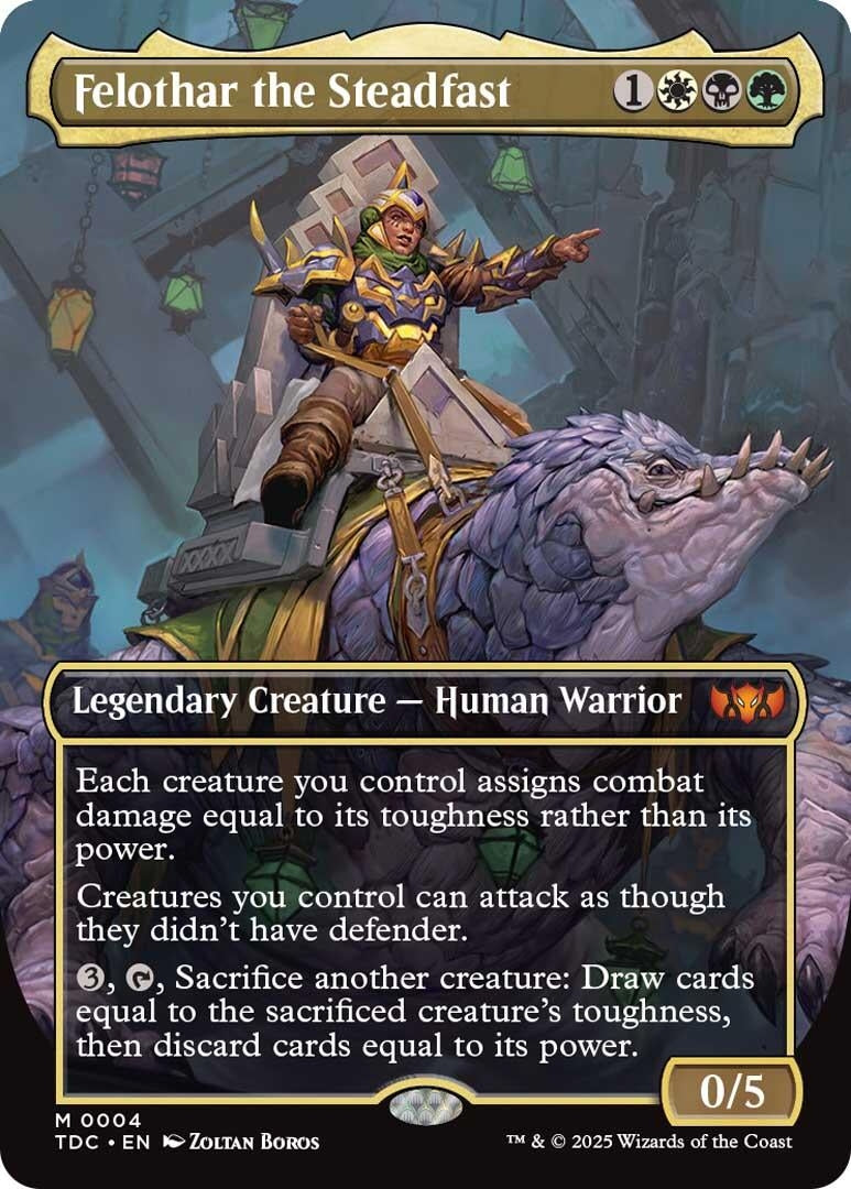 Image for Felothar the Steadfast (Borderless) (4) (TDC) - Magic: The Gathering