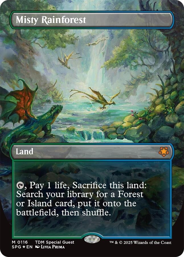 Image for Misty Rainforest (Borderless) (Dragonscale Foil) (116) (SPG) - Magic: The Gathering