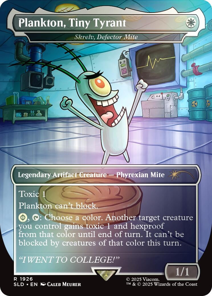 Image for Plankton, Tiny Tyrant - Skrelv, Defector Mite (Rainbow Foil) (1926) (SLD) - Magic: The Gathering