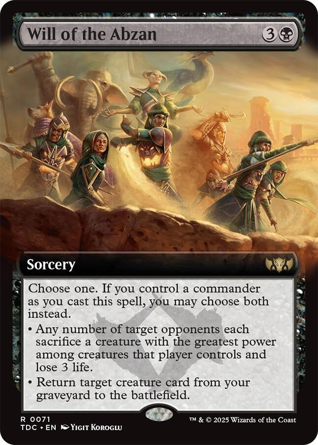 Image for Will of the Abzan (Extended Art) (71) (TDC) - Magic: The Gathering