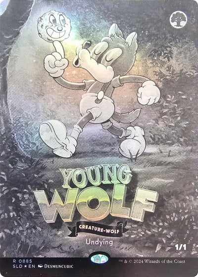 Young Wolf (Black & White Foil) (885) (SLD)