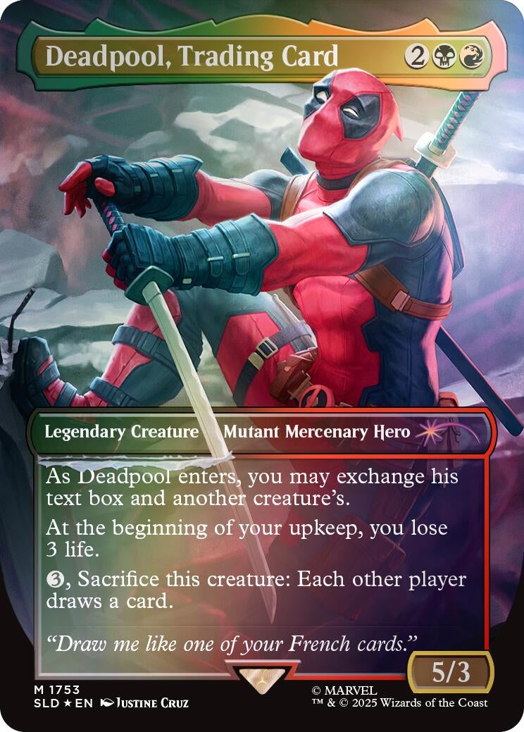 Image for Deadpool, Trading Card (1753) (Rainbow Foil) (1753) (SLD) - Magic: The Gathering