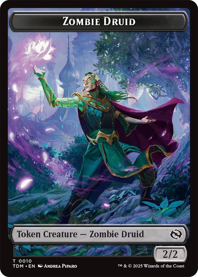 Image for Zombie Druid // Treasure Double-Sided Token (10 // 16) (TDM) - Magic: The Gathering