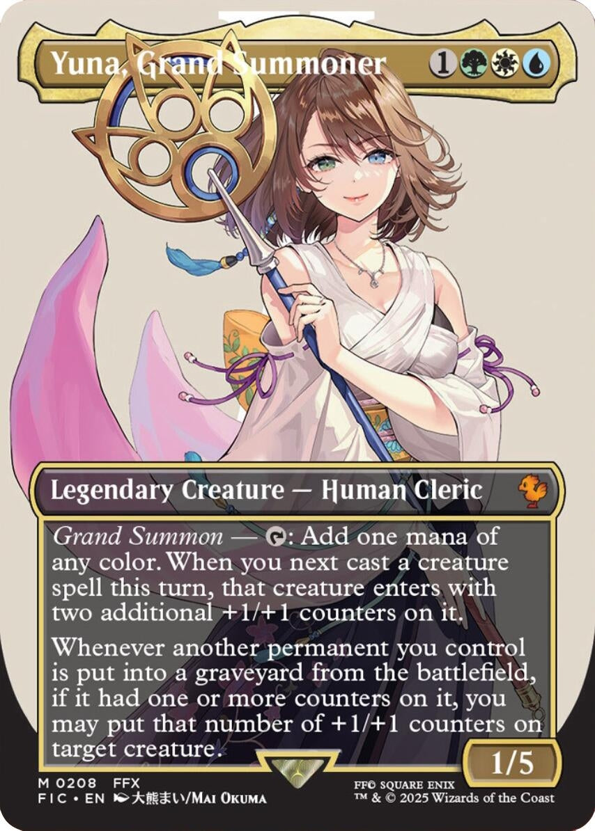 Image for Yuna, Grand Summoner (Borderless) (208) (FIC) - Magic: The Gathering