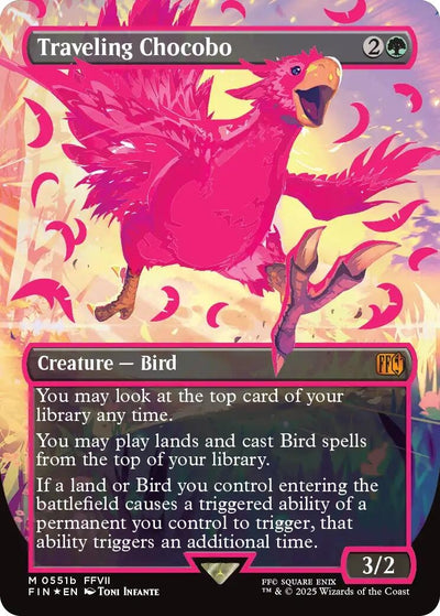 Traveling Chocobo (Borderless) (Neon Ink Pink) (551b) (FIN)