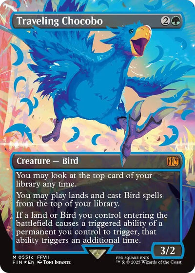 Traveling Chocobo (Borderless) (Neon Ink Blue) (551c) (FIN)