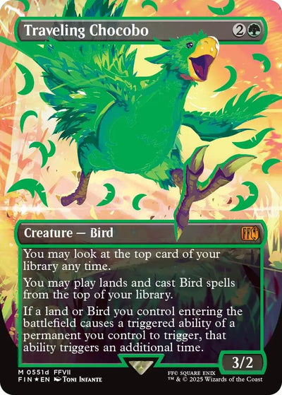 Traveling Chocobo (Borderless) (Neon Ink Green) (551d) (FIN)