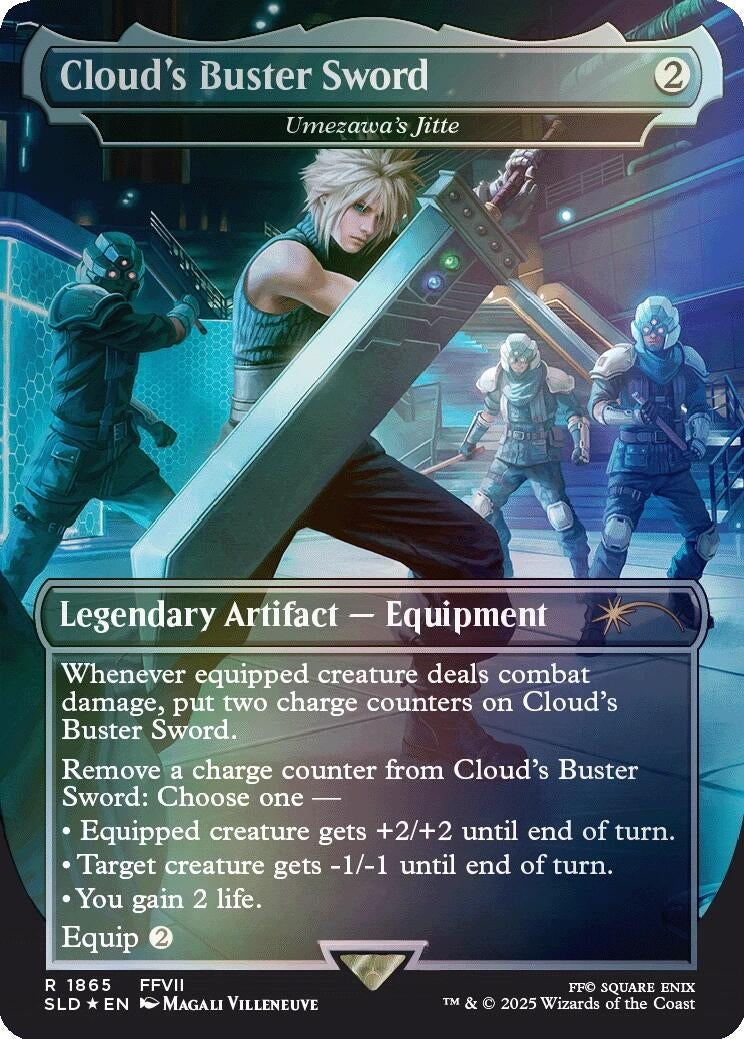 Image for Cloud's Buster Sword - Umezawa's Jitte (Rainbow Foil) (1865) (SLD) - Magic: The Gathering
