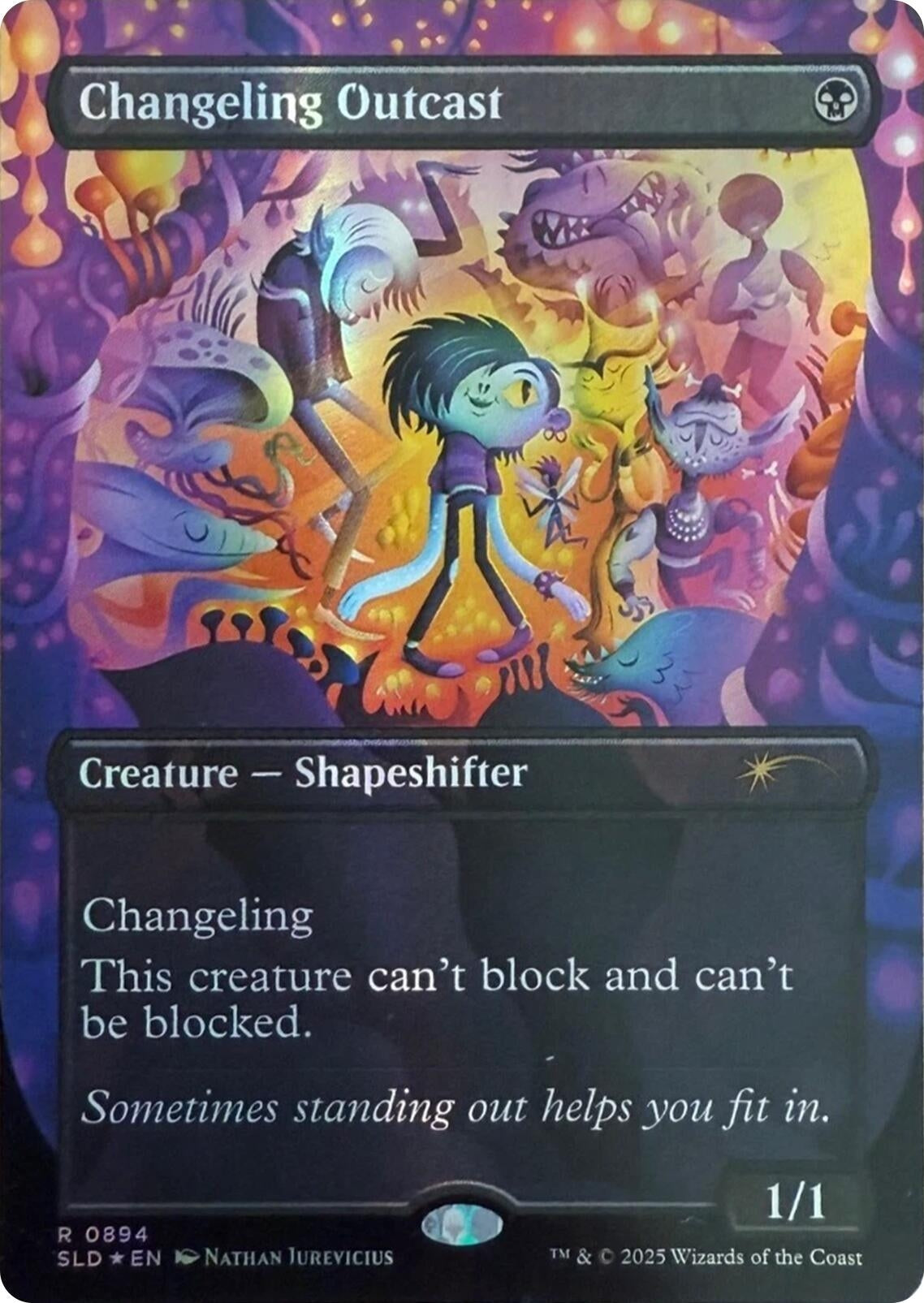 Image for Changeling Outcast (Rainbow Foil) (894) (SLD) - Magic: The Gathering