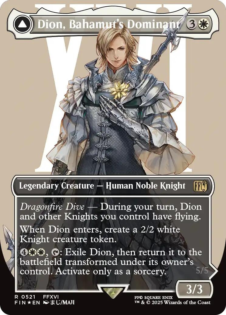 Image for Dion, Bahamut's Dominant (Borderless) (Surge Foil) (521) (FIN) - Magic: The Gathering