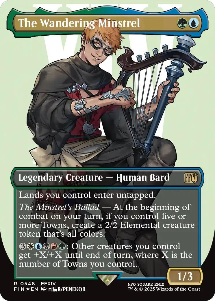 Image for The Wandering Minstrel (Borderless) (Surge Foil) (548) (FIN) - Magic: The Gathering
