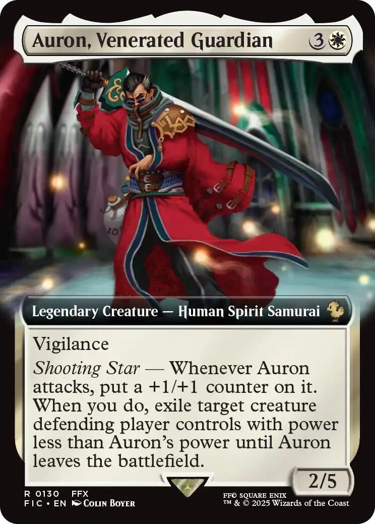 Image for Auron, Venerated Guardian (Extended Art) (130) (FIC) - Magic: The Gathering