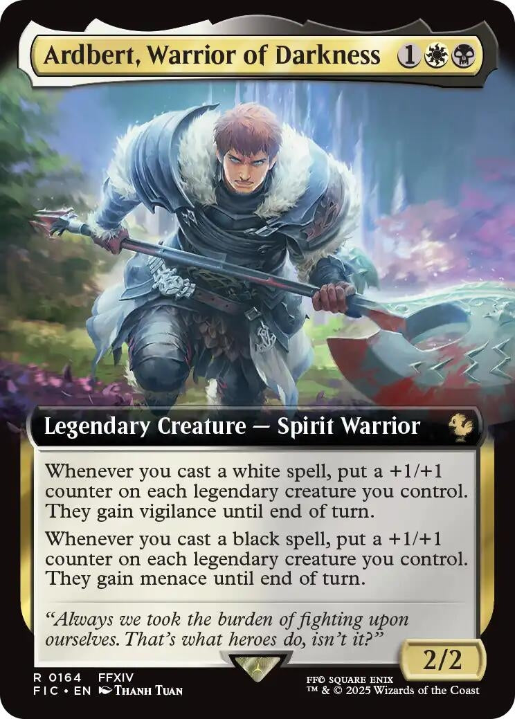 Image for Ardbert, Warrior of Darkness (Extended Art) (164) (FIC) - Magic: The Gathering