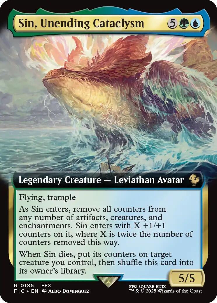 Image for Sin, Unending Cataclysm (Extended Art) (185) (FIC) - Magic: The Gathering