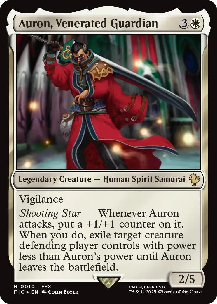 Image for Auron, Venerated Guardian (Surge Foil) (10) (FIC) - Magic: The Gathering