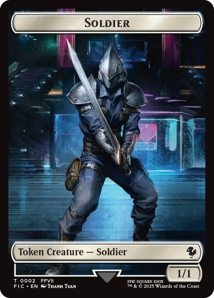 Image for Soldier // Rebel Double-Sided Token (Surge Foil) (2 // 7) (FIC) - Magic: The Gathering