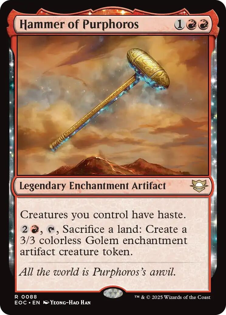 Image for Hammer of Purphoros (88) (EOC) - Magic: The Gathering
