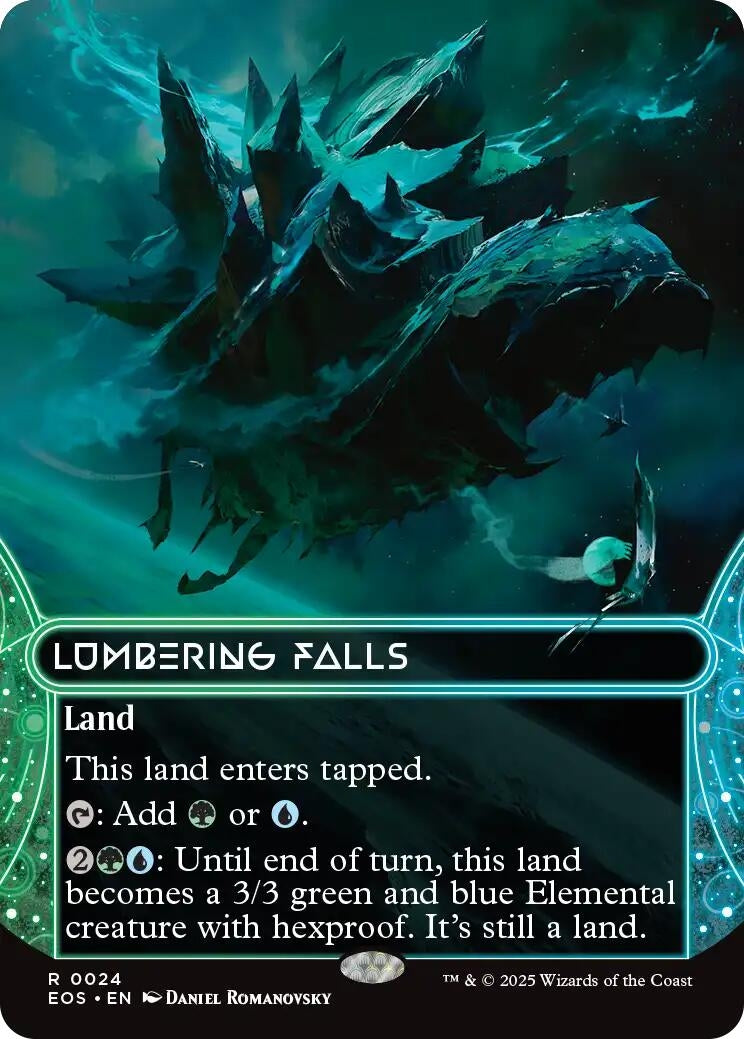 Image for Lumbering Falls (0024) (Borderless) (24) (EOS) - Magic: The Gathering