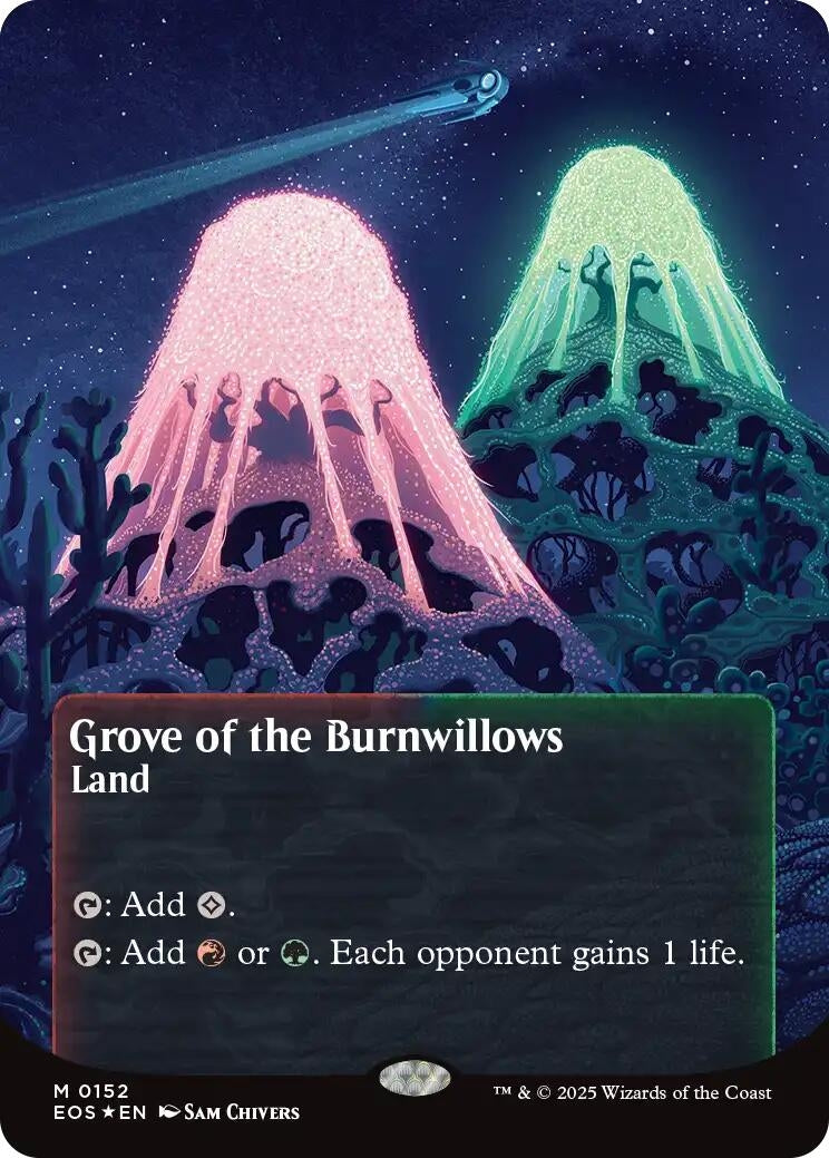 Image for Grove of the Burnwillows (0152) (Borderless) (Galaxy Foil) (152) (EOS) - Magic: The Gathering