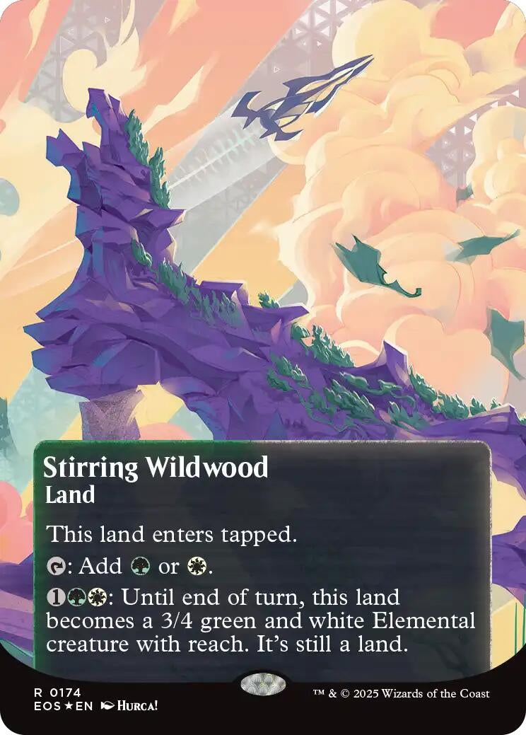 Image for Stirring Wildwood (0174) (Borderless) (Galaxy Foil) (174) (EOS) - Magic: The Gathering