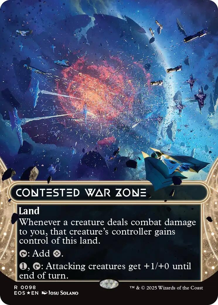Image for Contested War Zone (0098) (Borderless) (Galaxy Foil) (98) (EOS) - Magic: The Gathering