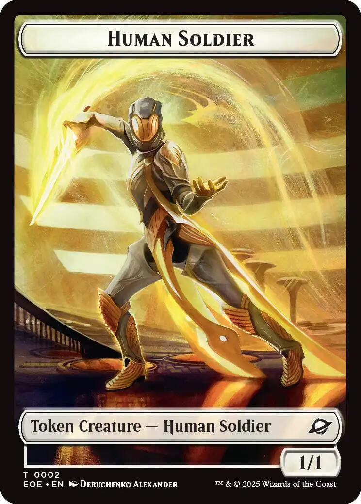 Image for Human Soldier // Lander (0008) Double-Sided Token (2 // 8) (EOE) - Magic: The Gathering