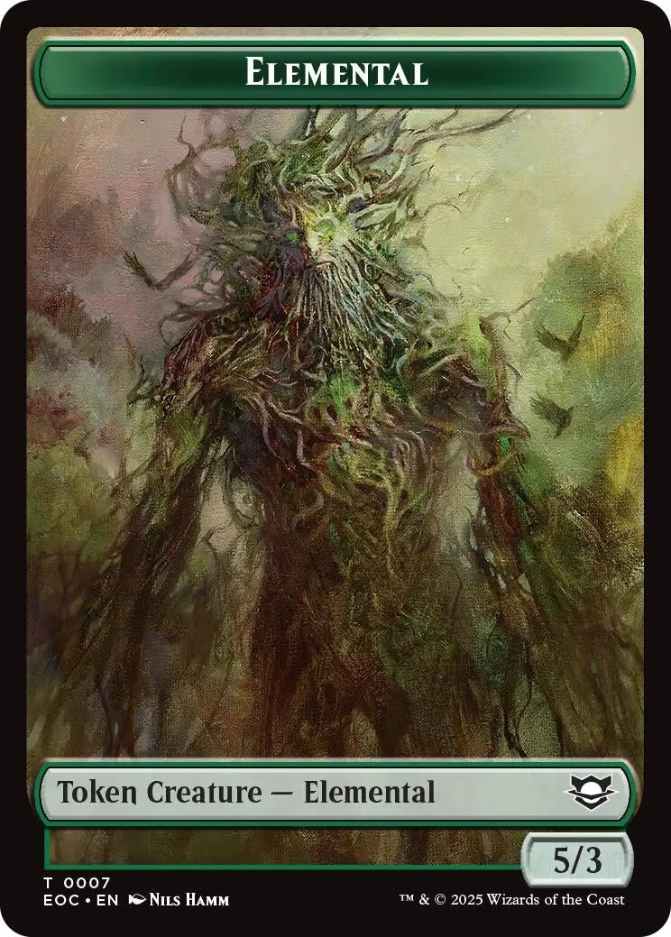 Image for Elemental (0007) // Golem (0014) Double-Sided Token (7 // 14) (EOC) - Magic: The Gathering
