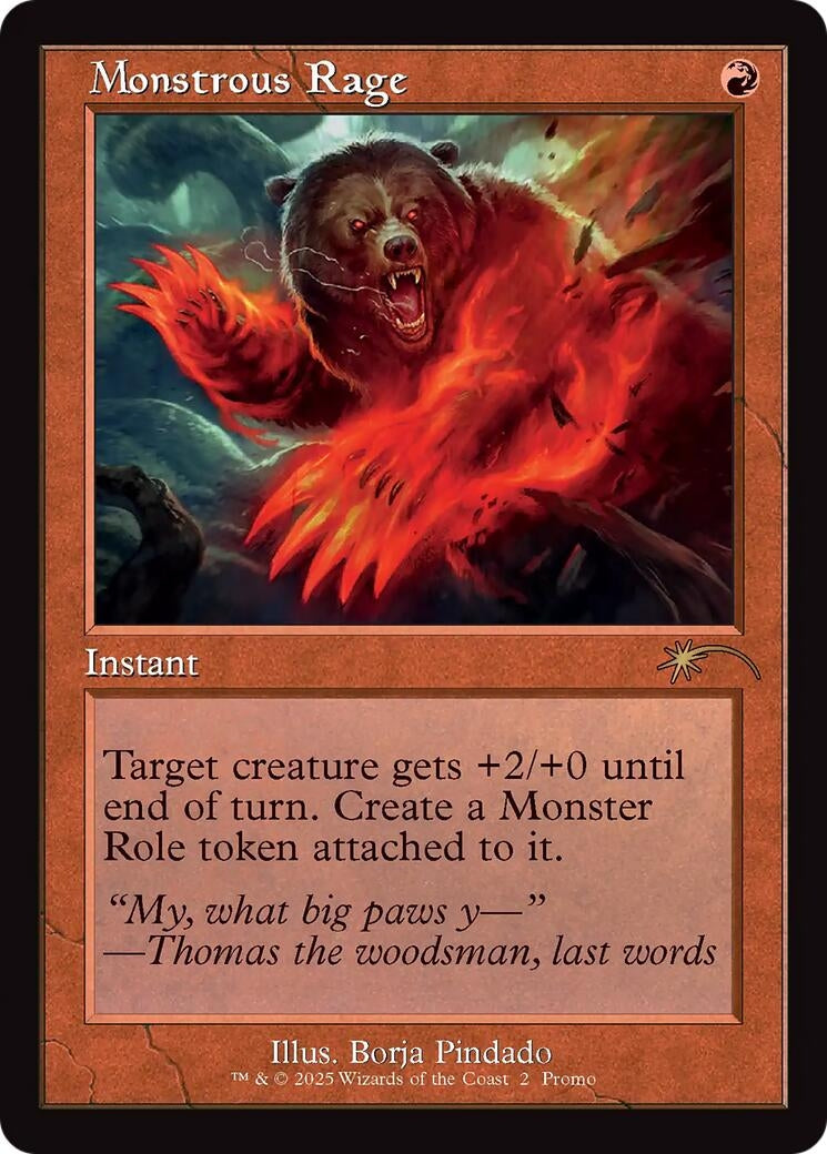 Image for Monstrous Rage (Retro Frame) (2) (WPN) - Magic: The Gathering