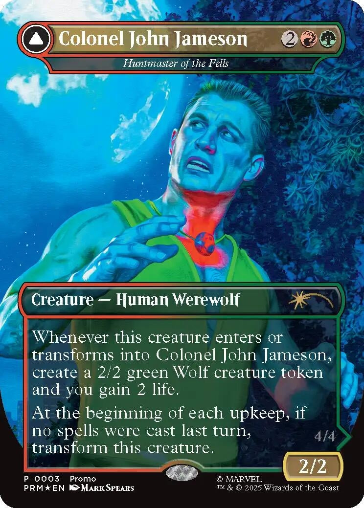 Image for Colonel John Jameson - Huntmaster of the Fells (Borderless) (3) (MEDIA) - Magic: The Gathering