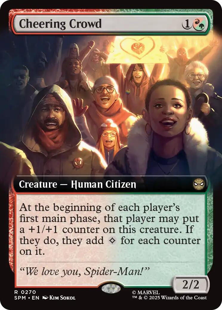 Image for Cheering Crowd (Extended Art) (270) (SPM) - Magic: The Gathering