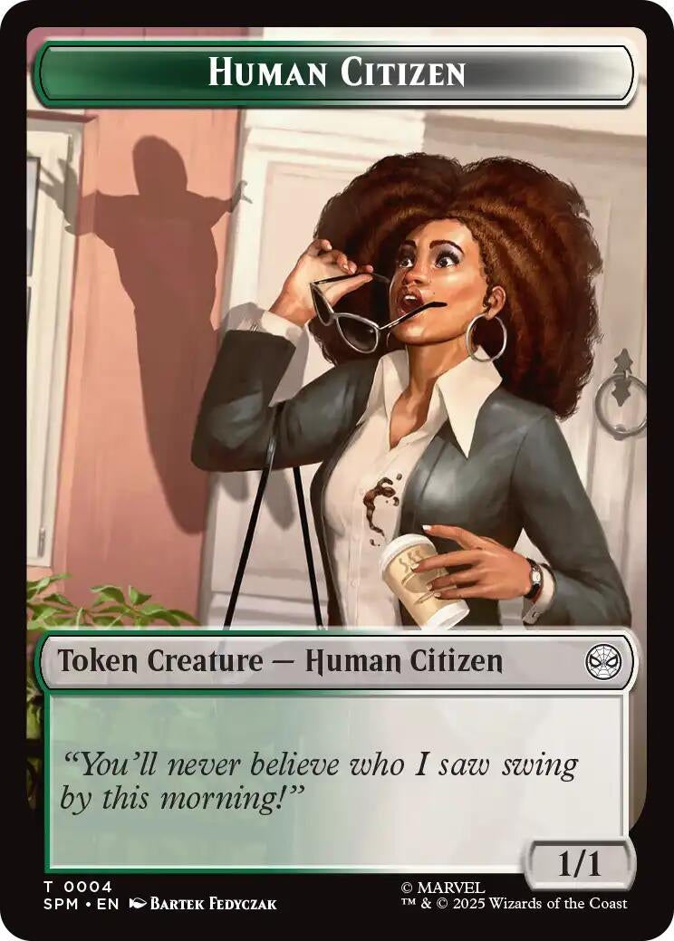 Image for Human Citizen // Treasure Double-Sided Token (4 // 7) (SPM) - Magic: The Gathering