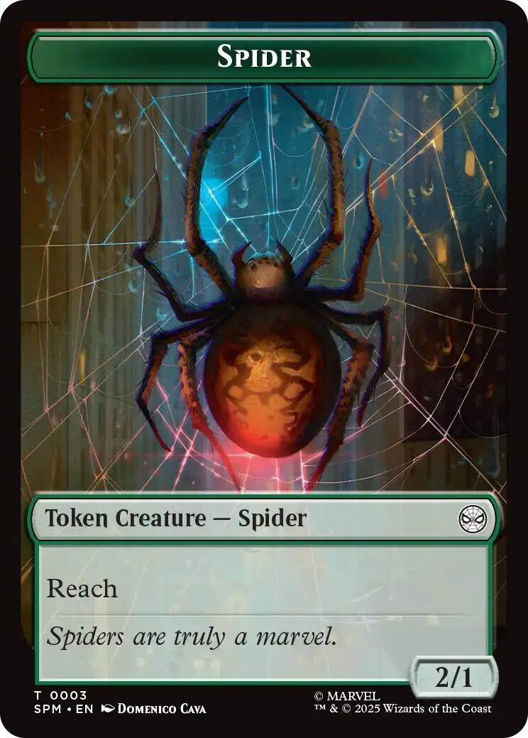 Image for Spider // Treasure Double-Sided Token (3 // 7) (SPM) - Magic: The Gathering